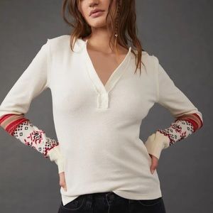 Free People NWT-Mikah Layering Thermal Cream Combo Sz Large